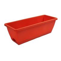 Plastikiniai gėlių vazonai Šeimos balkono augalai Daržovės ir gėlės Dideli stačiakampiai augalų grioveliai Vazonas namams WWO 36x19x15cm plytų raudona spalva