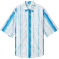 Levis Loose Versatile Comfortable Striped Polo Shirt Men shirts Blue 002WR-0000 M
