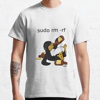 Funny Linux Programmers Code - sudo rm -rf 100% cotton printed t shirt for men plus size clothing S