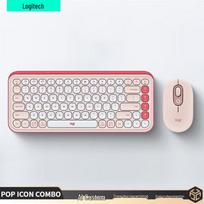 Logitech POP ICON COMBO Wireless Bluetooth Keyboard & Mouse Set rožinė
