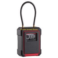 W89C Storage Box Wall Mounted Lock Box Lock Box for House Keys 3 Digit Combination Hiders with Resettable Code raudona
