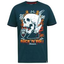 Duke Mens Neal D555 Skull Crew Neck Kingsize T-Shirt S juoda