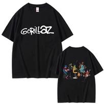 Rock Band Gorillaz Tshirt Male Vintage Streetwear Unisex Women Hip Hop Gothic Retro T Shirt Casual Cotton Short Sleeved top L