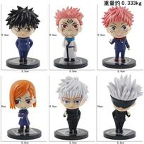 6Pcsset Jujutsu Kaisen Anime Figure Gojo Satoru Yuji Itadori Figure Doll Toy Action Figure Yuji Itadori Fushiguro Model Toys