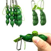 Fidget Toy Peapod Squishy Squeeze Pea in a pod Edamame Bean Pea Expression Ornament Stress Relieve Antistress Toys