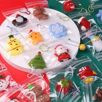 530PCS Christmas Mochi Squishy Keychain Fidget Toys Christmas Trees Hanging Squishies Christmas Gifts for Kids Classroom Prizes