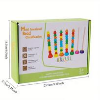 Preschool Math Counting Stacker Montessori Wooden Number Learning Toy with Addition Cards, Color Sorting Educational Toy for Kid