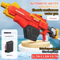 Electric Water Gun Toys Bursts Children's High-pressure Strong Charging Energy Water Automatic Water Spray KidsToy Guns Gifts raudona
