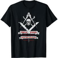 Virtues Skull and Bones Square  Compasses Freemason Symbol Masonic TShirt 100 Cotton ONeck Short Sleeve Casual Unisexs Tshirt S