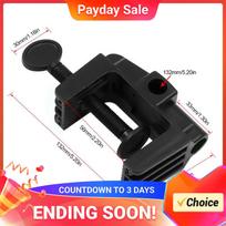 Cantilever Bracket Clamp Non-Slip Broadcast Mic Stand Clamp C Shape Horse Buckle Clip for Microphone Desk Lamp Ringlight as show