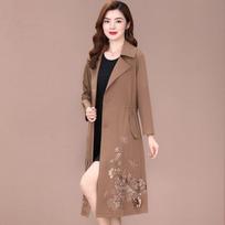 Trench Coat Women Neck Open Stitch Sashes Belts Stand Abrigos Streetwear Contrast Pink Button Casaco Feminino Femme Fitted Fold XL chaki