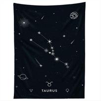 TAURUS STAR CONSTELLATION tapestry 75x100 juoda