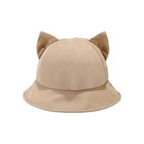 Nauja katės ausų kibiro kepurė Apsauga nuo saulės Platus kraštas Žvejo kepurės Anti-UV baseino kepurės Unisex chaki