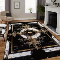 Luxurious Marble Style Area Mat with Soft and Elegant Gold and Black Decorating Living Rooms or Bedrooms Living Room Carpets 40x60cm