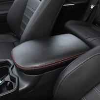 For Toyota RAV4 AX50     2024 Microfiber Leather Car Armrest Box Protector Cover Central Control Accessories Black red thread