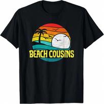 Retro Beach Cousins Beach Sun & Surf 80s Family Graphic T-Shirt S įvairiaspalvis