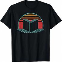 Skaitymo knygų mylėtojas Retro 80-ųjų stiliaus knygų kirmėlė bibliotekininkė Marškinėliai S įvairiaspalvis