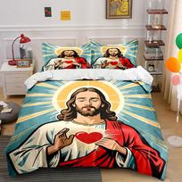 Sacred Heart with halo. Bedding sets Duvet cover sets Duvet covers Pillowcases(1 * Duvet Cover 2 * Pillowcases without duvet insert) 135x200cm