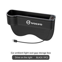 Skirta Volvo XC40 XC60 XC70 XC90 S40 S60 S90 V40 V50 V60 V90 Automobilio USB aplinkos apšvietimas Sėdynės laikymo dėklas Sėdynės tarpelio dėžutė Automobilio priedai