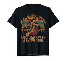 Never Underestimate An Old Unisex With A Snowboard Snowboarding TShirt Unisex Cotton Tshirt Cool Tees Streetwear Harajuku S
