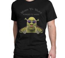 S5XL Unisexs Shrek Fun Tshirt Fashion Short Sleeve Round Neck Print Clothing Aesthetic Harajuku Y2k Top Vintage Clothes Cozy M