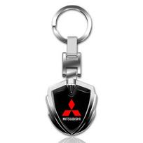Automobilio logotipas raktų pakabukas 3D metalinis skydo formos raktų pakabukas Mitsubishi RALLIART Pajero ASX Lancer X 9 Outlander 3 L200 Automobilio stilius