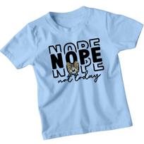 Nope Not Today Sarcastic Quote Humor Girls T-Shirt Kids Leopard Bow Tee 3XL