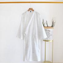 Pavasario ir Vasaros Atnaujintas Stilius Japoniškas Kimono Vyriškas Chalatas 100% Medvilnė Dryžuota Naktinė Suknelė Didelio Dydžio Yukata Namų Prakaito Garinimo Kolekcija M balta