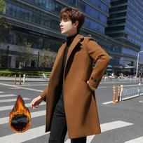 Loose Woolen Coat Men's Hong Kong Style Plus Size Fashion Windbreaker Slim Trend Ni Coat M ruda