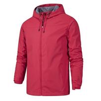 2026 Men Jacket Hooded Windbreaker Jacket Windproof and Waterproof Outdoor Windbreaker Jacket Men 6 Colors Available M raudona