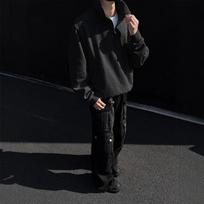 American Half-zipper Stand-up Neck Sweater Men's Retro High-end Casual Coat M juoda
