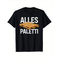Alles Paletti Heavy-Duty Warehouse T-Shirt - Industrial Forklift Palette Graphic Tee, All-Season Workwear Shirt for Construction, Manufacturing, S juoda