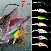 Sougayilang Crankbaits žvejybos masalas Minnow žvejybos masalas masalas žvejybos kietas masalas Pack of 7