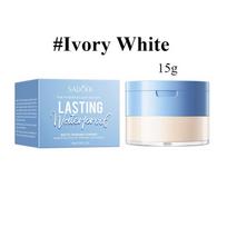 Matte Concealer Powder 15g SADOER Smoothing Powder Setting Powder, Strong Oil Control, Let The Base Makeup Clean All Day ivory white