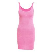 Adidas Originals Šonkauliuotas Mini Sportinis Patogus Siauro Kirpimo Paprastas Camisole Suknelė Moterims suknelės Ryškiai Violetinė Raudona JI5750 M