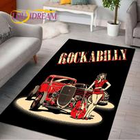 Retro Rockabilly Hip Hop Muzika Virtuvės Koridoriaus Kilimas Kilimas Svetainei Miegamajam Grindų Kilimėlis Didelis Neslystantis Virtuvės Kilimas Alfombra 40x60cm