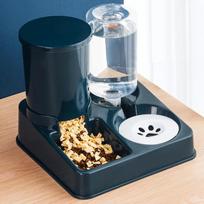 For 2 In 1 Automatic Cat Feeder Water Dispenser Set Tilted Automatic Pet Dog Food And Water Feeder Gravity Food Feeder And Water M mėlyna