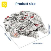 TOYLINX 1361 vnt. Kosminė nuotykio Millennium karo laivo konstravimo kaladėlių rinkinys Kosminis laivas Falcon Kosminis laivas Kaladėlės Žaislas su LED apšvietimu