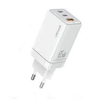 Ładowarka sieciowa 65W USAMS GaN Power Delivery 2xUSB-C/USB Biała