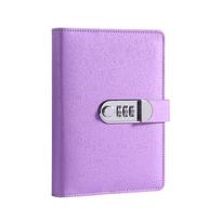 A6 Macaron PU Password Lock Binder Notebook for Budgeting and Finance