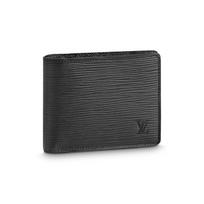 Louis Vuitton Slender Two-Fold Epi Leather Wallet Men Wallets Black M60332 Box(Basic Set+Box)