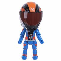 Deformation Helmet Simulated Motorcycle Rider Doll Action Figure Movable Limbs Transform Motorcycle Toy Cool Alloy mėlyna