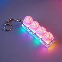LED Keyboard Keychain Fidget Toys Crystal Clicker Sensory Toy for Stress Relief Keyboard Keychain Fidget Gadget for Adults Kids