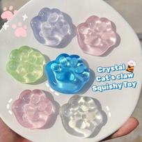 1PCS Kawaii Cat Paw Sticky Squeeze Toy Soft Realistic Jelly Glitter Cat Claw Squishy Stress Relief Toys Kids Adults Unique Gifts