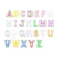 26pcs Binder Clips Alphabet Paper Clips Hollow Photo Tickets Holder Letter Paper Clips  School Style 1