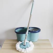 Hands-Free Spin Mop Set with 8 Mop Heads & Rotating Bucket for Quick Clean