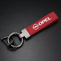 For Opel Astra Insignia Vivaro Corsa Mokka Zafira Vectra OPC Vauxhall Meriva High-Grad Suede Leather Key Chain Car Keychain raudona
