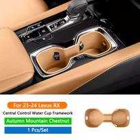 QHCP Car Central Console Gear Panel Pad Silicone Gear Shift Panel Mats For Lexus RX350h 450h 500h -2024 Interior Accessories WaterCup AM Chestnut