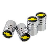 4pcs for Chevrolet Aveo Cruze Malibu Spark Lova Orlando Captiva Optra Trax Alloy Tire Decorative Covers Car Wheel Valve Cap sidabras