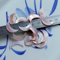 Natural Pink Shell Moon Earrings and Hairpin Accessories for DIY Jewelry